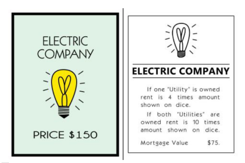 Monopoly store electric company